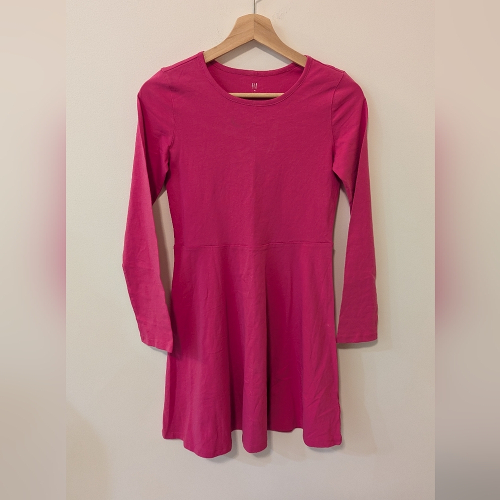 GAP NWOT Hot Pink Long Sleeve Skater Girls Dress